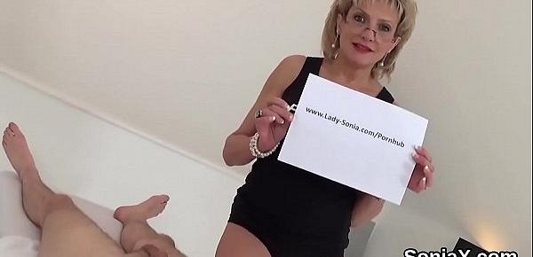  Unfaithful english milf lady sonia reveals her enormous boobs